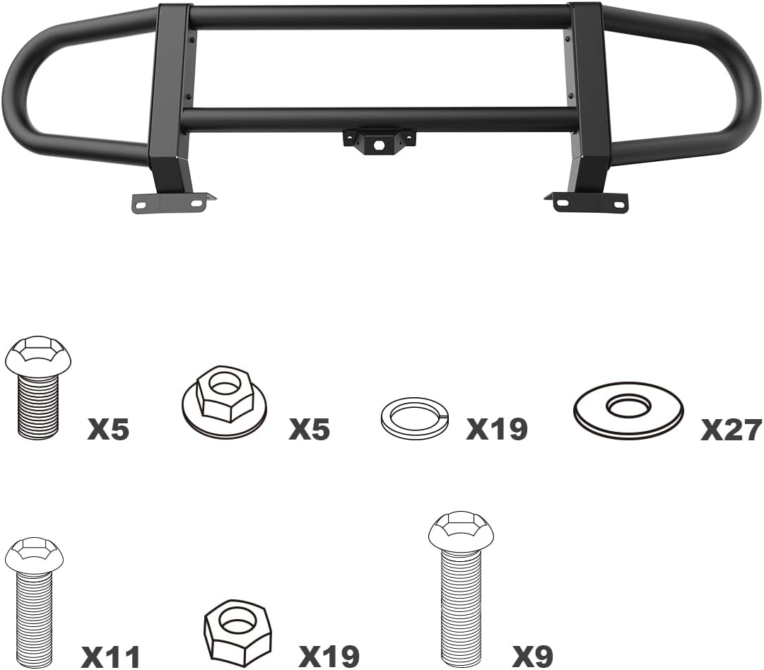 WolfX Bull Bar for Ford Bronco 2021 2022 2023 2024 2025 with Modular Front Bumper Only (Not Fit Sport) Bumper Guards Steel Bumper Grill, Black