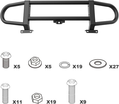WolfX Bull Bar for Ford Bronco 2021 2022 2023 2024 2025 with Modular Front Bumper Only (Not Fit Sport) Bumper Guards Steel Bumper Grill, Black