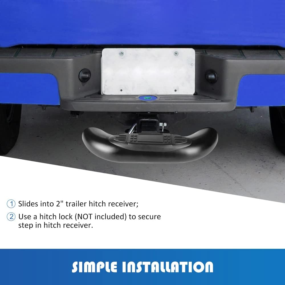 Hitch Step for 2 Inch Hitch Receiver Towing Hitch Step Bar Bumper Step Rear End Guard Protector for Pickup Truck SUV