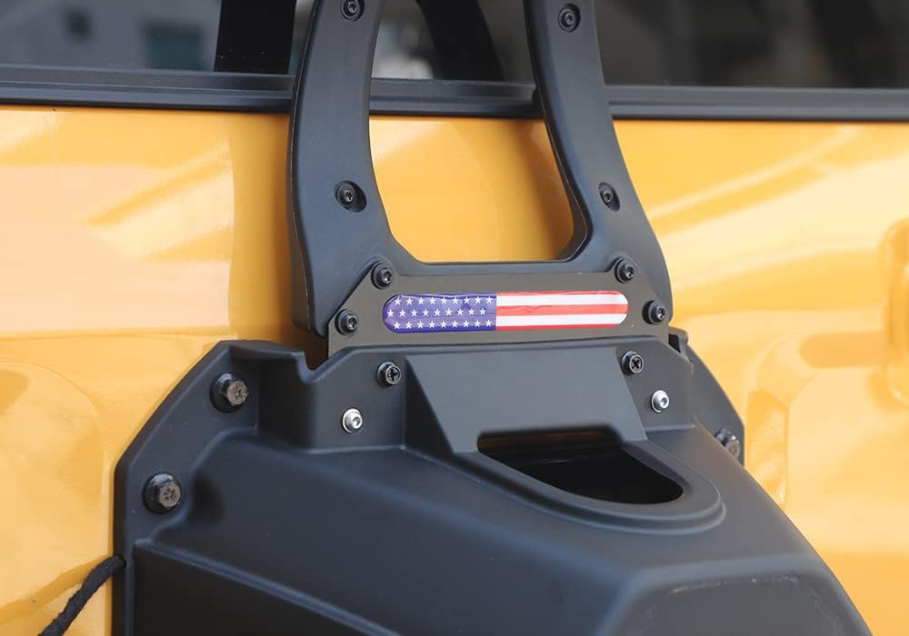 Third/3rd Brake Light Extension Mounting Bracket, BORUIEN 3rd Brake Light Holder Spare Tire High Brake Lights Extension Brackets for 2021 2022 Ford Bronco (NOT for Bronco Sport) (Black USA Flag)