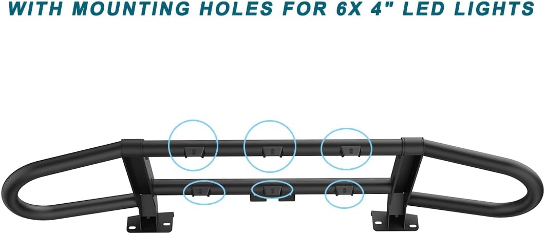 WolfX Bull Bar for Ford Bronco 2021 2022 2023 2024 2025 with Modular Front Bumper Only (Not Fit Sport) Bumper Guards Steel Bumper Grill, Black