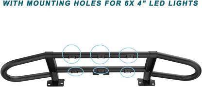 WolfX Bull Bar for Ford Bronco 2021 2022 2023 2024 2025 with Modular Front Bumper Only (Not Fit Sport) Bumper Guards Steel Bumper Grill, Black