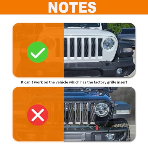 9pcs Mesh Front Grille Grill Insert Headlight Light Cover Trim for Jeep Wrangler JL JLU 2018-2022