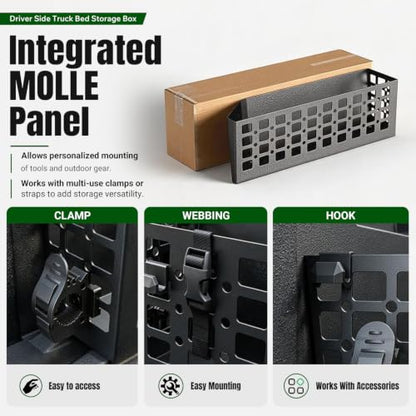 Driver Side Truck Storage Box Compatible with 2024-2026 Toyota Tacoma