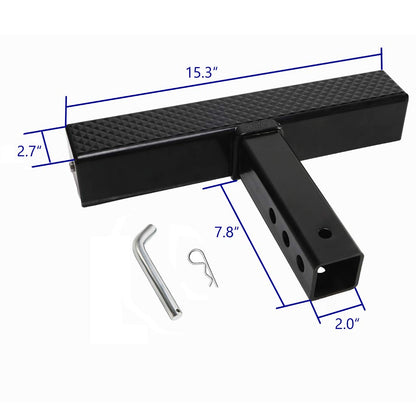 Hitch Step for 2” Receivers, Strong Steel Construction Rust Resistant Powder Coated Finish with Hitch Pin, 600lbs Maximum Load - OMOTOR