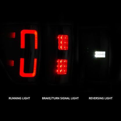 2PCS Black Smoked LED Tail Lights Assembly for 2009-2014 Ford F150 Pickup
