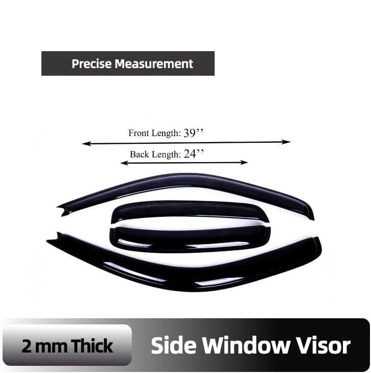 Smoke Window Visor Set Fits for Toyota Tundra Extended Cab 2000-2006