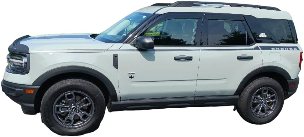 2021-2026 Tape-On Rain Guards for Ford Bronco Side Window Visor Deflectors Sport Big Bend Outer Banks Badlands 2022 2023 2024 2025