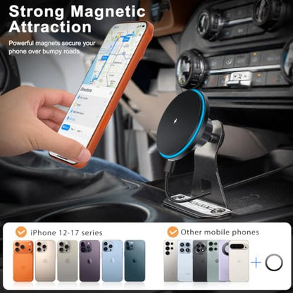 Magnetic Wireless Charging Phone Mount for Ford Bronco 2021-2026 2/4-Door