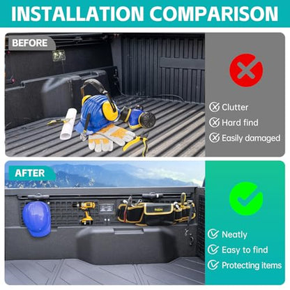 5FT Side Truck Bed Molle Panel Rack System Compatible with 2024-2026 Toyota Tacoma