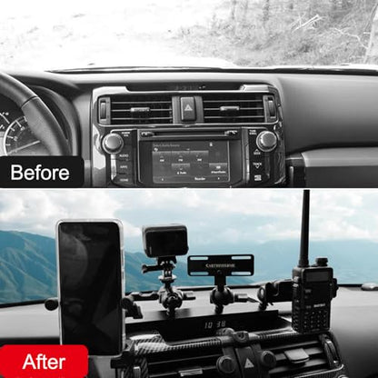 Interior Dash Center Console Dashboard Organizer Mount for Toyota 4Runner 5th Gen 2010-2024  (Not Fit RHD)