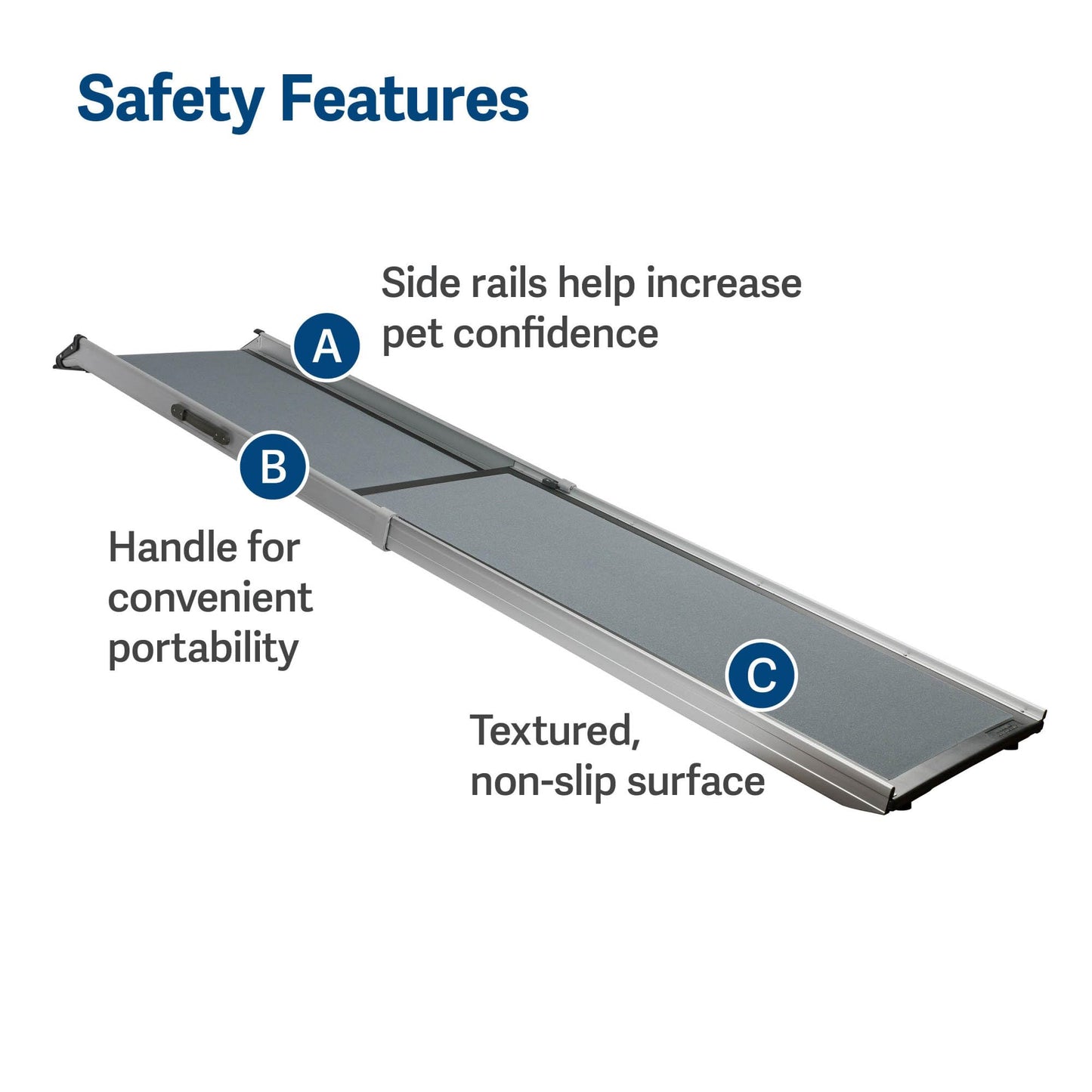 Dog Ramp Extends from 39-71 Inches No Slip High Traction Surface Collapsible and Locking for Easy Storage For Trucks, SUVs, and Cars Weighs Only 13 Pounds