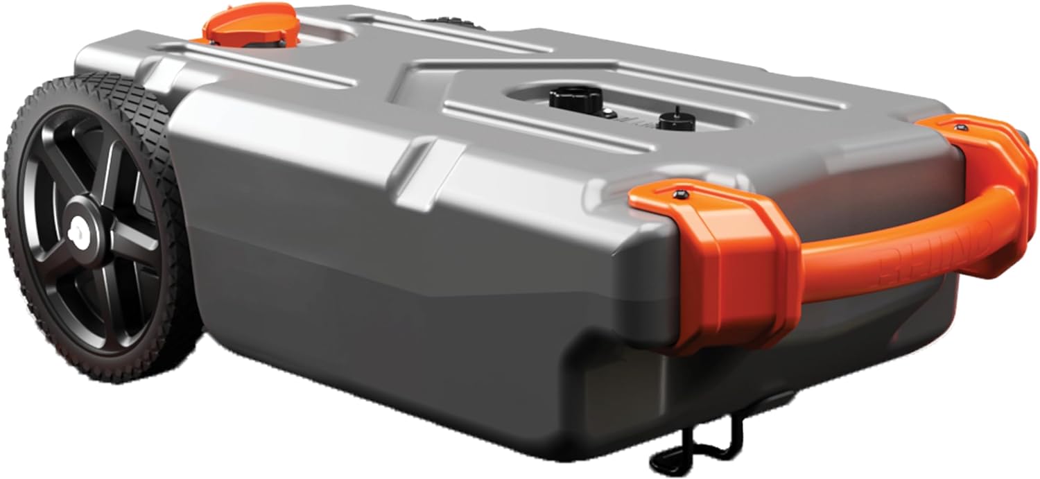 15/21/28/36 Gallon Portable Camper / RV Tote Tank - Features Large Heavy-Duty No-Flat Wheels & Built-In Gate Valve - Removable Steel Tow Adapter (2 Wheel)