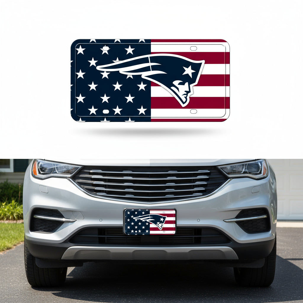 Rico Industries NFL Football USA Metal Auto Tag 6" x 12" - Great for Truck/Car/SUV