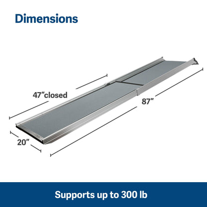 Dog Ramp Extends from 39-71 Inches No Slip High Traction Surface Collapsible and Locking for Easy Storage For Trucks, SUVs, and Cars Weighs Only 13 Pounds - OMOTOR