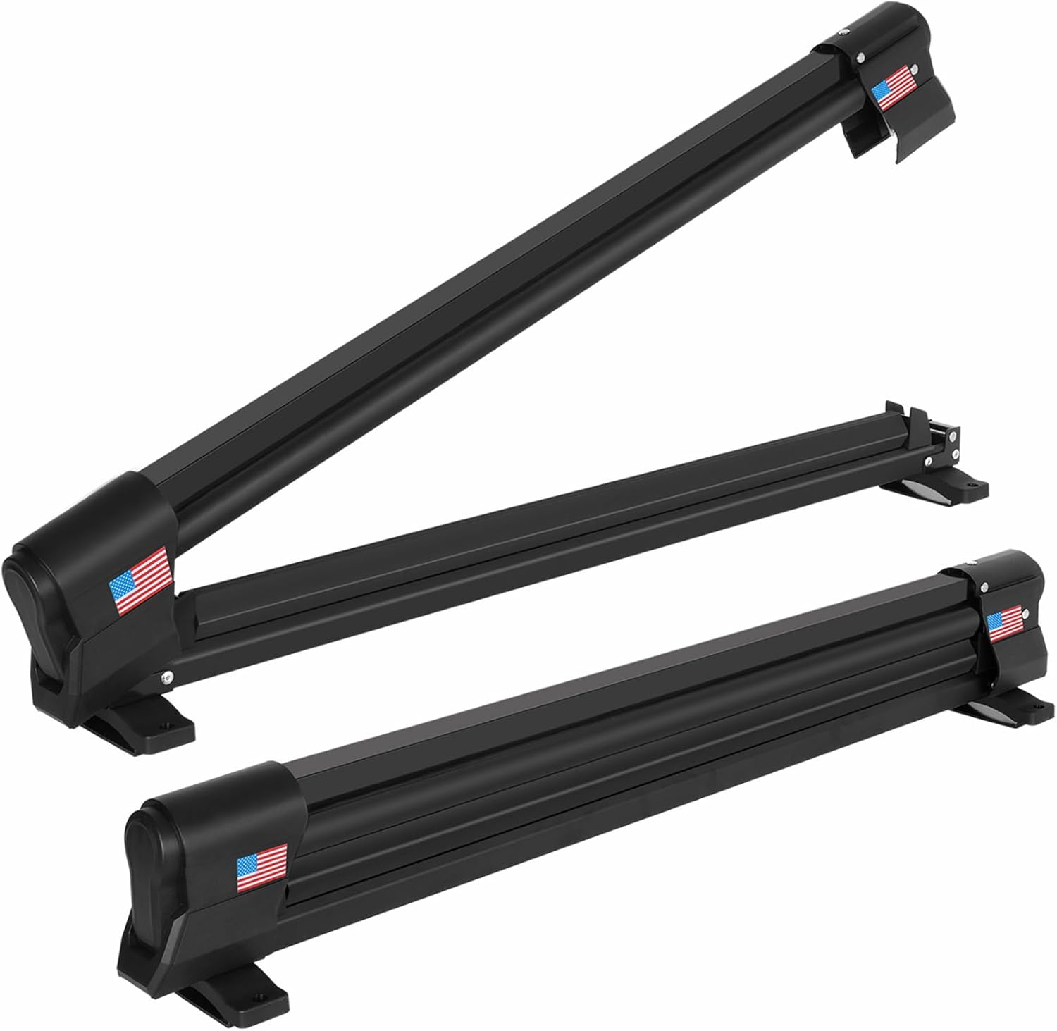 Aluminum Ski Rack for Roof Rack fit 6 Pairs of Skis or 4 Snowboards