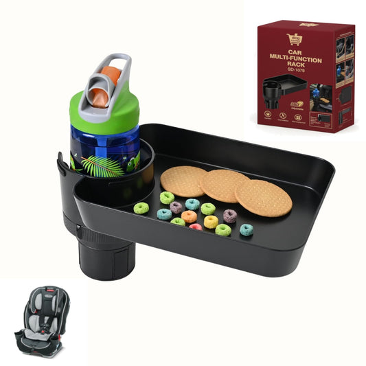 Adjustable Car Seat Tray with Anti-Shake Cup Holder for Kids