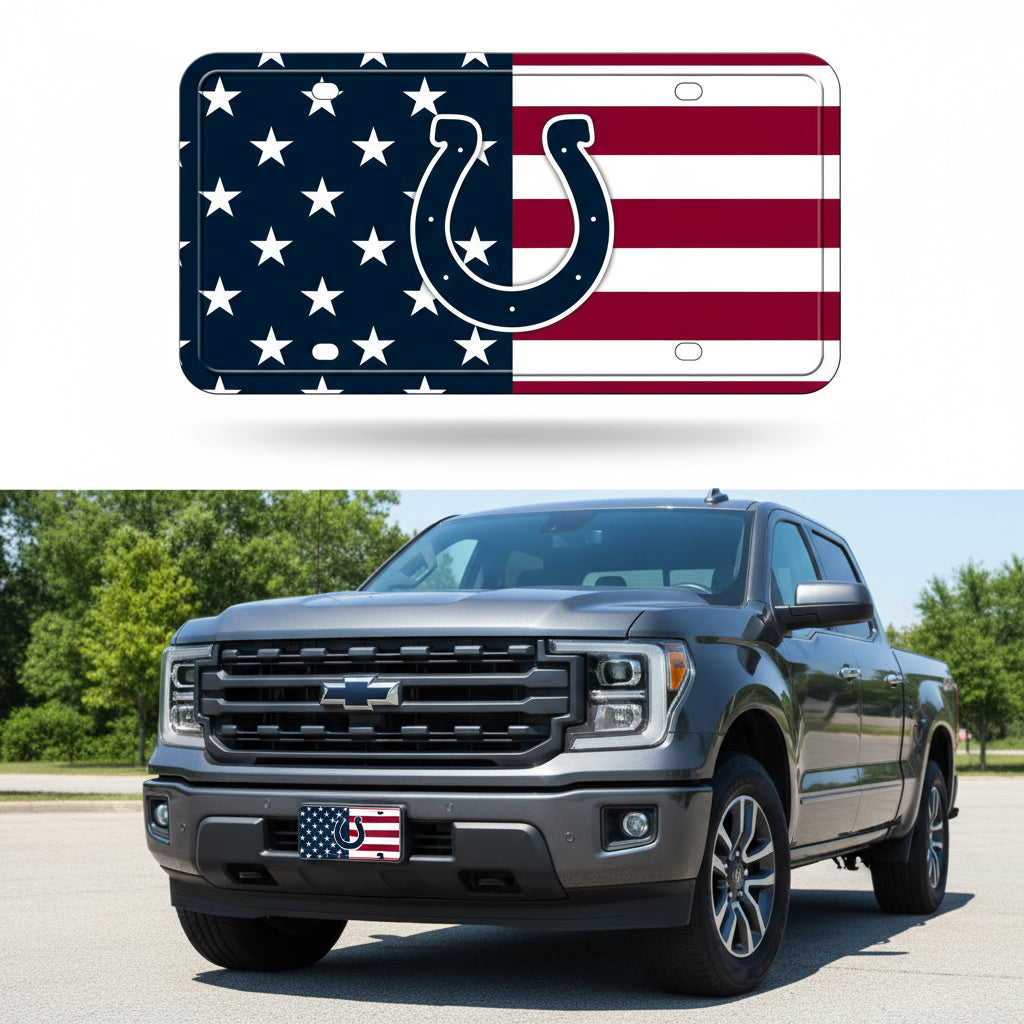 Rico Industries NFL Football USA Metal Auto Tag 6" x 12" - Great for Truck/Car/SUV