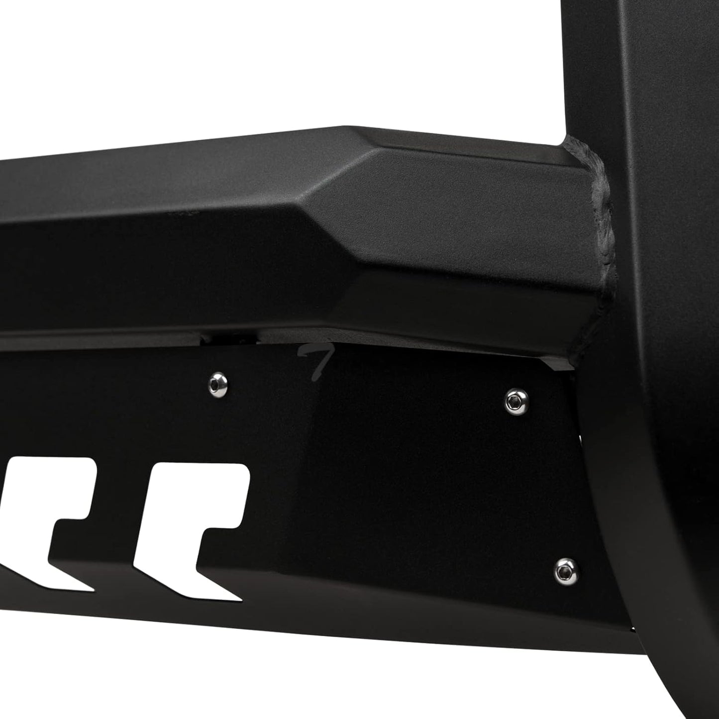 7422439249240 Compatible With 2019-2023 Ford Ranger Matte Black AVT Style Angular Bull Bar Guard with Skid Plate