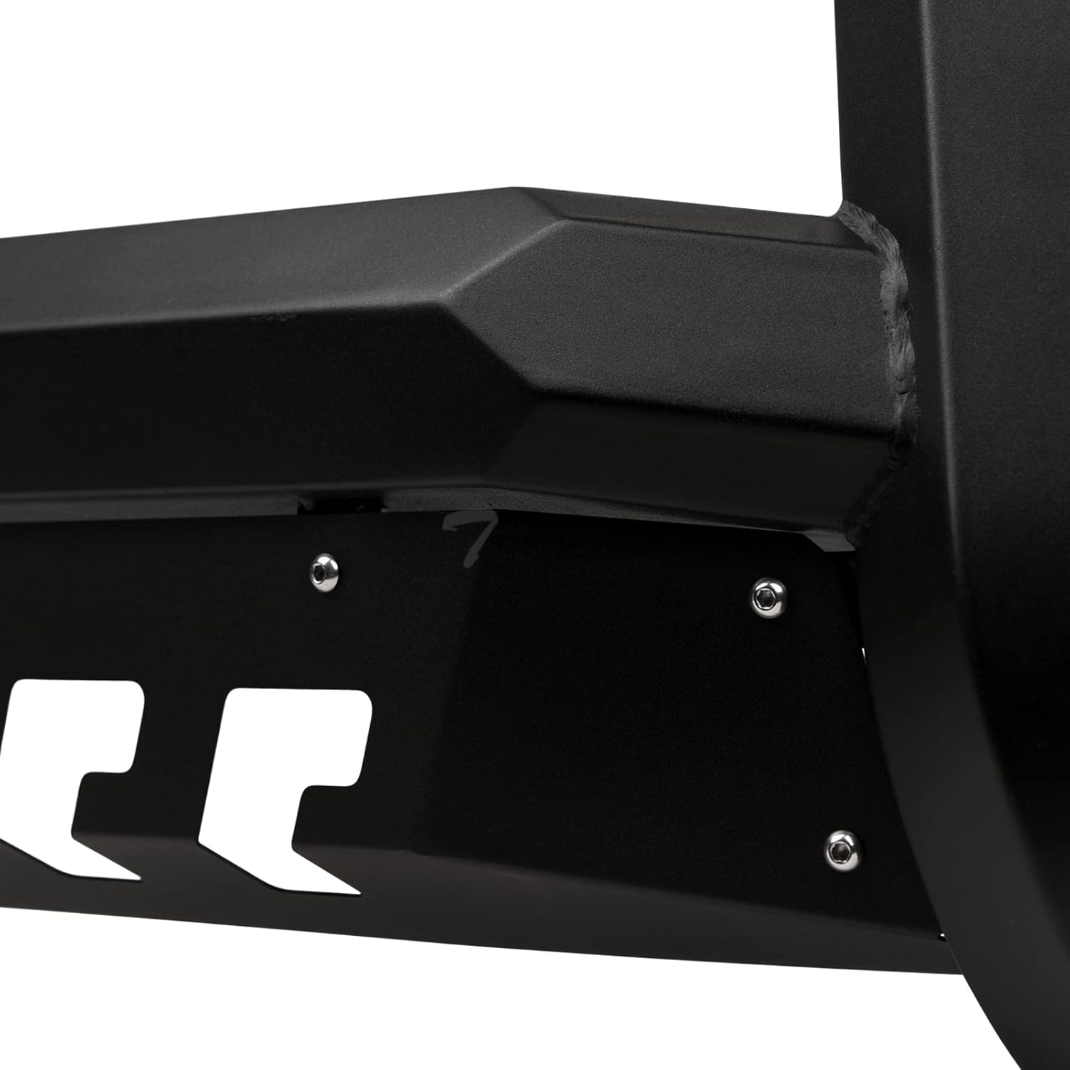 7422439249240 Compatible With 2019-2023 Ford Ranger Matte Black AVT Style Angular Bull Bar Guard with Skid Plate