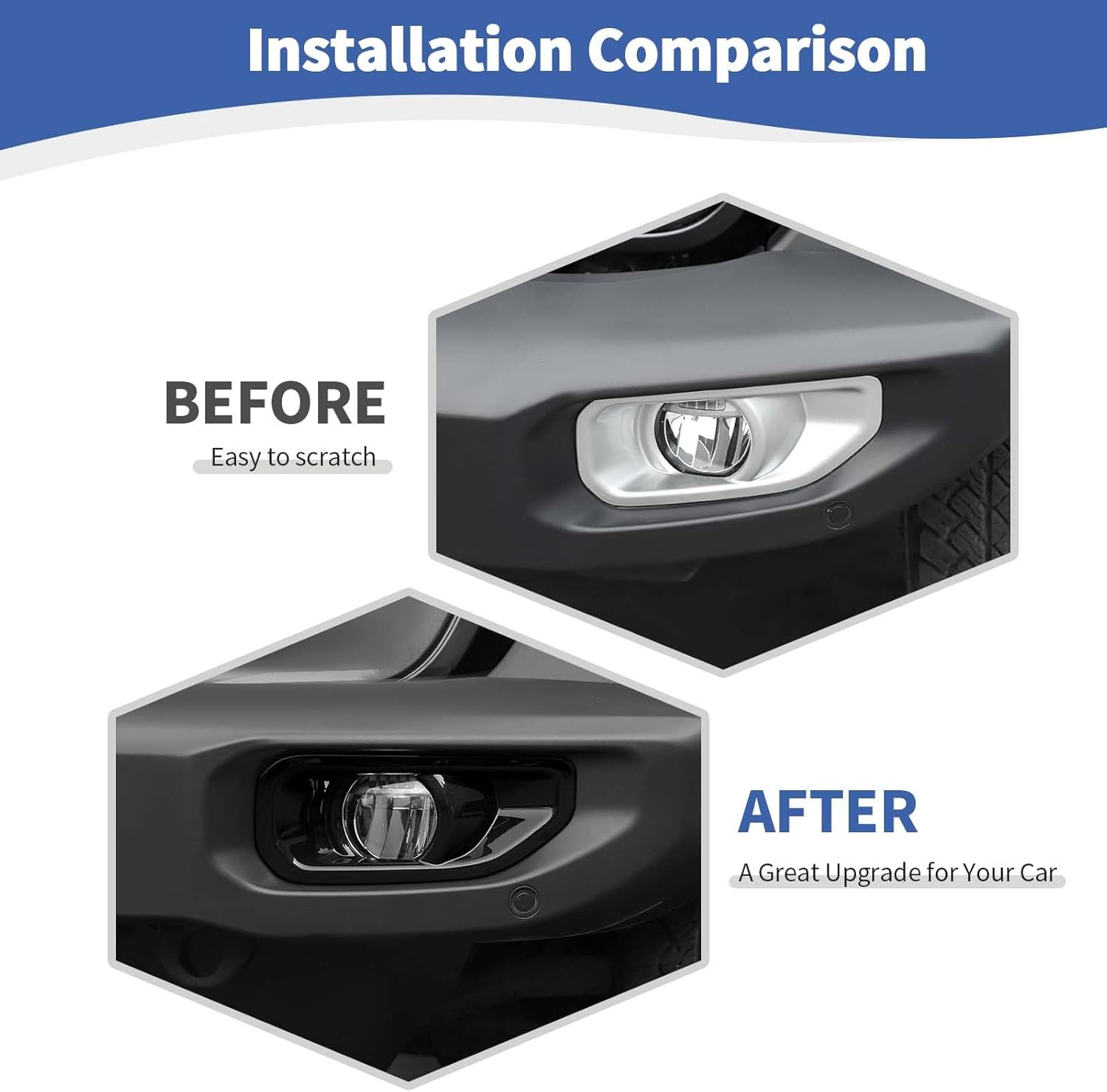 for Jeep JL Front Bumper Fog Light Cover Trim for Jeep Wrangler JL JLU 2018 up for Gladiator JT 2020 up Black Exterior Accessories 2pcs