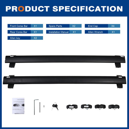 Roof Rack Cross Bars Compatible with Jeep Grand Cherokee L 2021-2024 and 2022 2023 2024 Grand Cherokee WL, Heavy Duty 220lb Aluminum Crossbar Racks Roof Rail Rooftop Luggage Canoe Carrier - OMOTOR