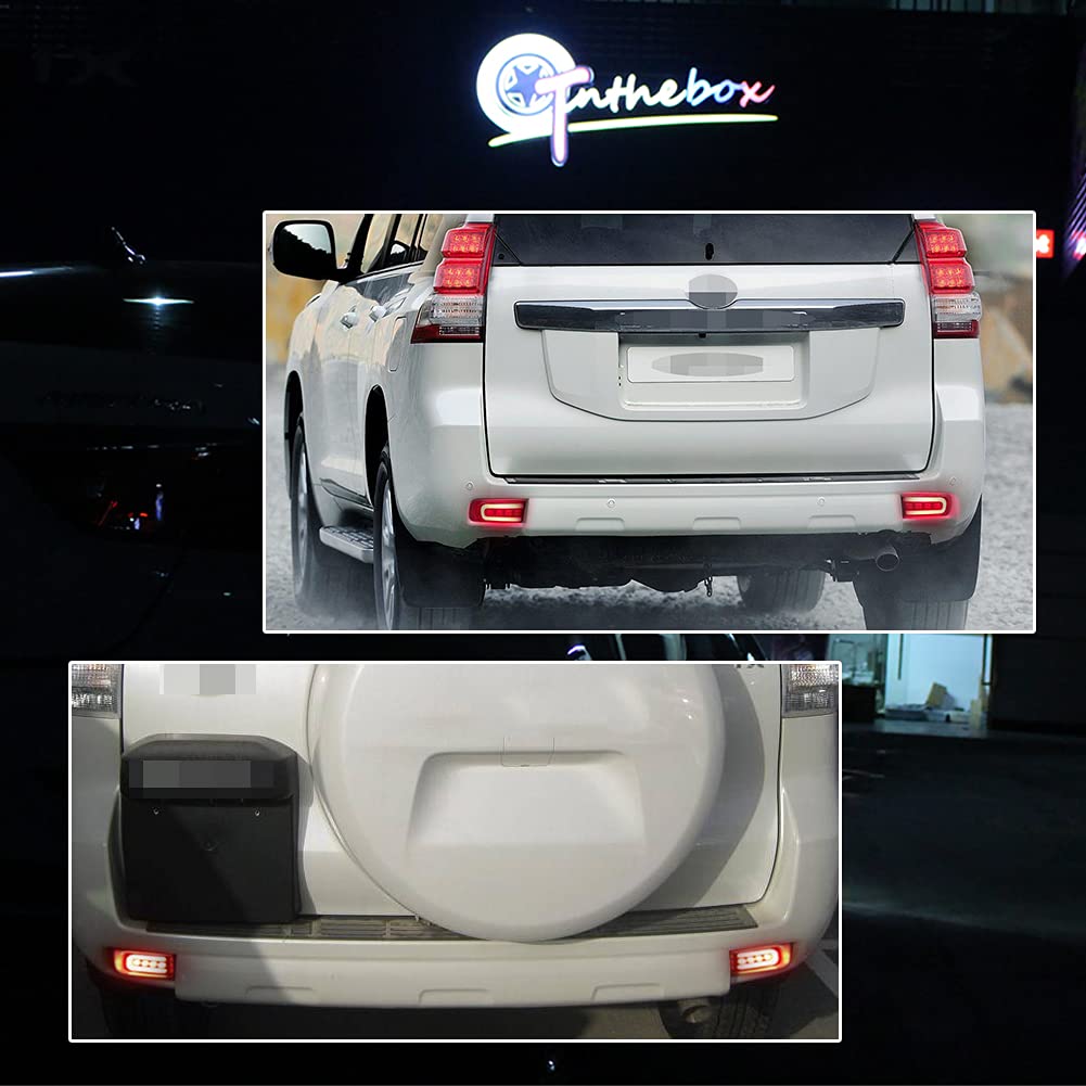 3D Optic LED Rear Bumper Reflectors Brake Tail Light Lamps Kit For Toyota Land Cruiser PRADO FJ 150 2010 - 2018