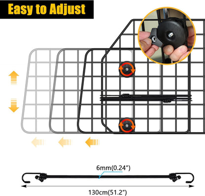 Adjustable Steel Mesh Dog Car Barrier for SUVs and Trucks