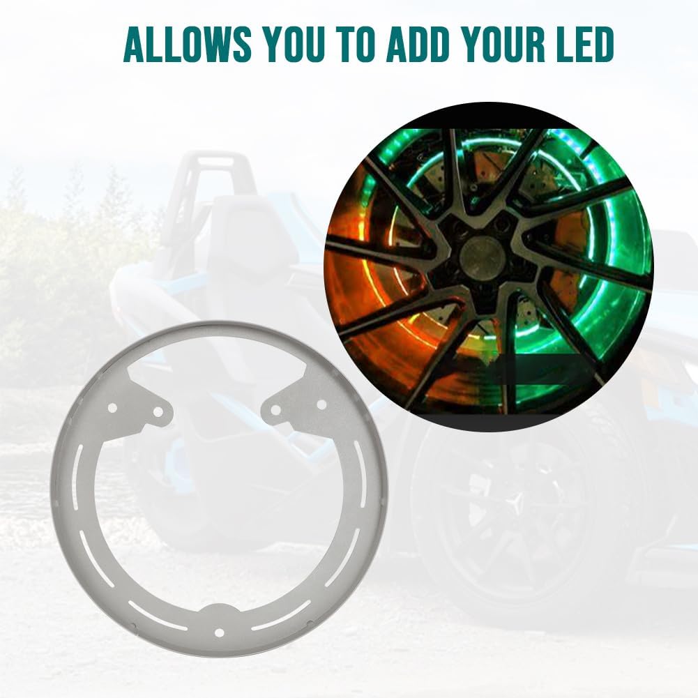 for Polaris Slingshot Wheel Rings DYI Kit for LED's RAW Aluminum Powdercoated (3 PCS)