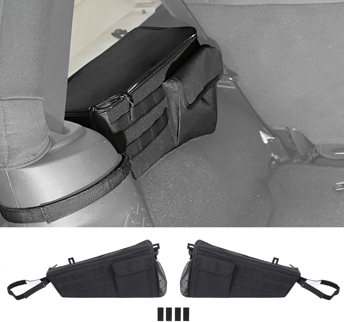 2PCS Rear Trunk Organizer for Jeep Wrangler JL 2 Door 2018-2023