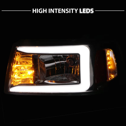 2Pcs LED Tube Black Replacement Headlights Corner Lamp Set for Ford Ranger 2001-2011