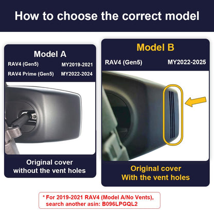 4K Dash Cam Suitable for Toyota RAV4 2022-2025 (Model B/with Vent Hole on Cover)