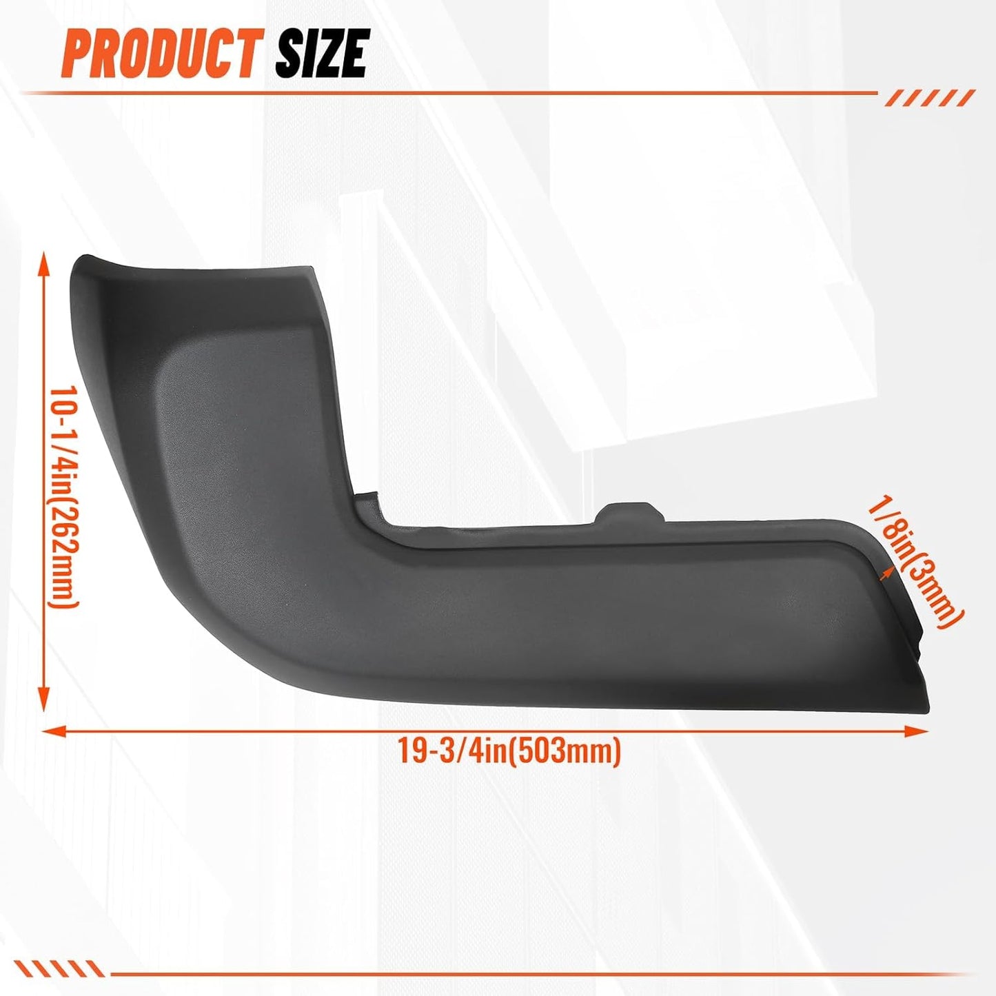 ECOTRIC Rear Bumper End Cap Compatible With 2016-2023 Toyota Tacoma W/O Sensor Hole Replace for TO1105133, TO1104133; 52156-04010, 52155-04010 Corner Cover Driver and Passenger Side Black