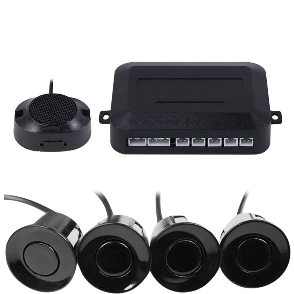 Car Reverse Backup Parking Sensor Radar System, Buzzer beeps, Detection Distance:30~150CM, Waterproof Sensors (22mm Diameter 2.3M Cable)
