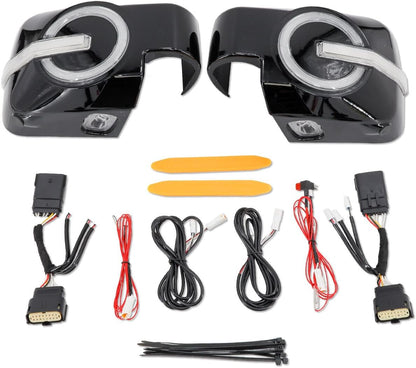 IAG I-Line Side Mirror LED Lighted Cap for Ford Bronco 2021+ 2/4 Door in Gloss Black Finish (Not Sport)