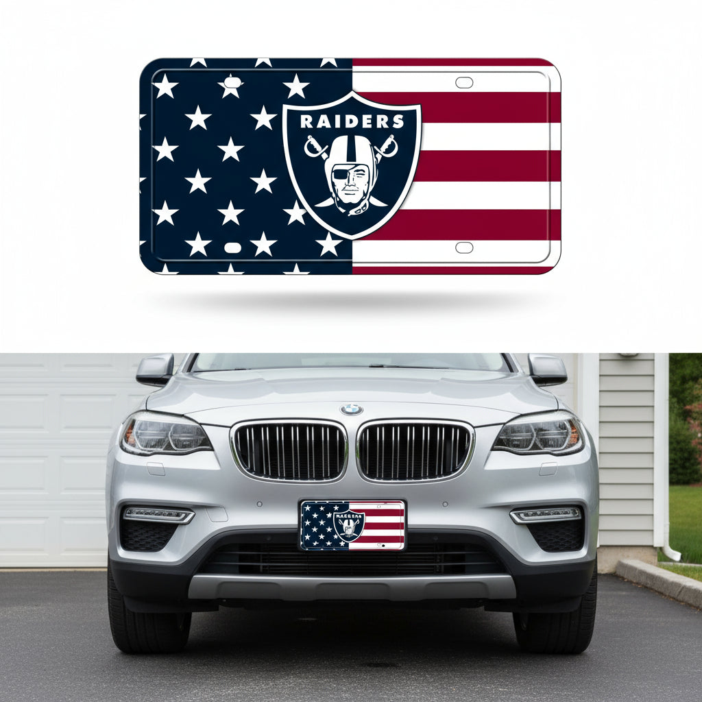 Rico Industries NFL Football USA Metal Auto Tag 6" x 12" - Great for Truck/Car/SUV