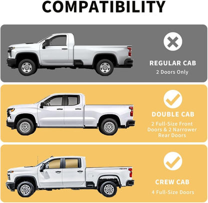 MAXDOM Under Seat Storage Fit for (2019-2024) Chevy Silverado 1500/GMC Sierra 1500 (2020-2024) 2500 3500 HD | Double & Crew Cab Rear Underseat Organizer Box