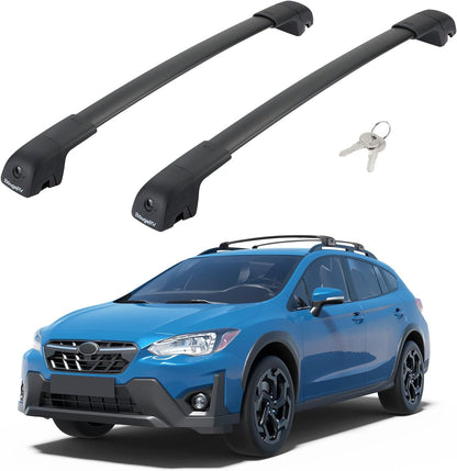 Lockable Car Roof Rack Cross Bars Compatible with Subaru Crosstrek 2018-2023 / Impreza 2017-2023, Aluminum Anti-Rust Cross Bar for Rooftop Cargo Carrier Luggage Kayak Canoe Bike Snowboard - OMOTOR