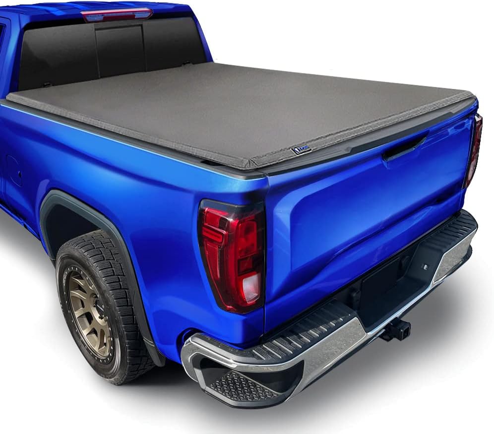 Truck Bed Tonneau Cover Compatible with 2019-2024 Chevy Silverado GMC Sierra 1500 (NOT FIT 19-24 Classic) | 5'10 (70) Bed | 6'7 (79) Bed | TG-BC3C1054, Blac