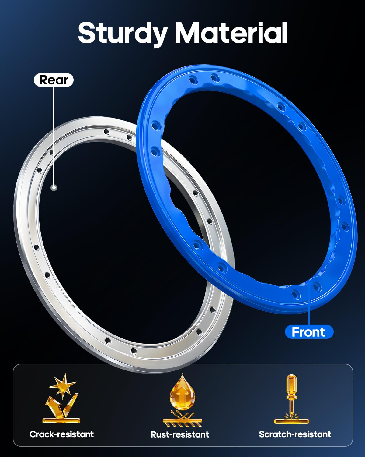 5 Pcs Bead Lock Wheel Trim Rings Kit Fit for 2021-2026 Ford Bronco
