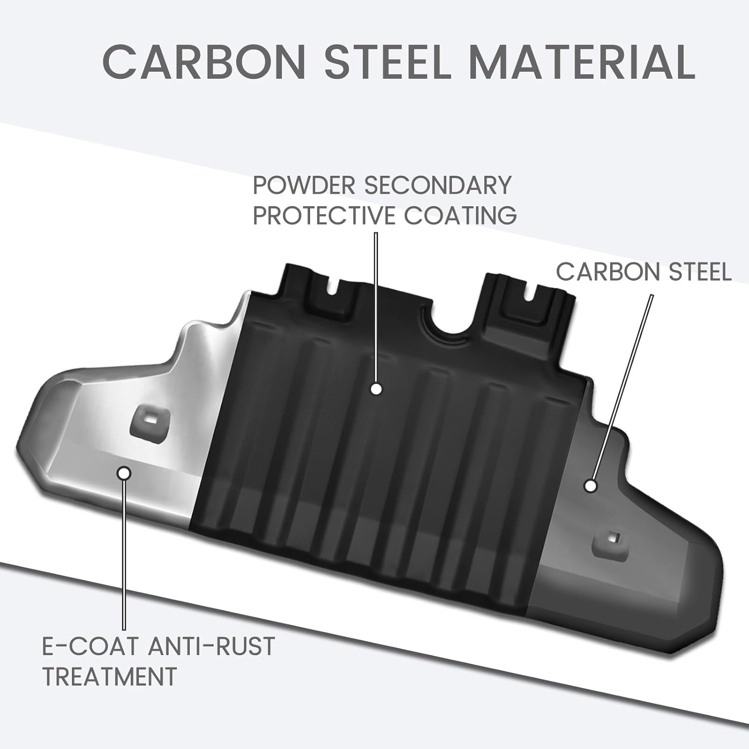 CALLIERT Skid Plate Compatible with Ford 2021-2025 Bronco Front Bumper Engine Cover Skid Plate Steel