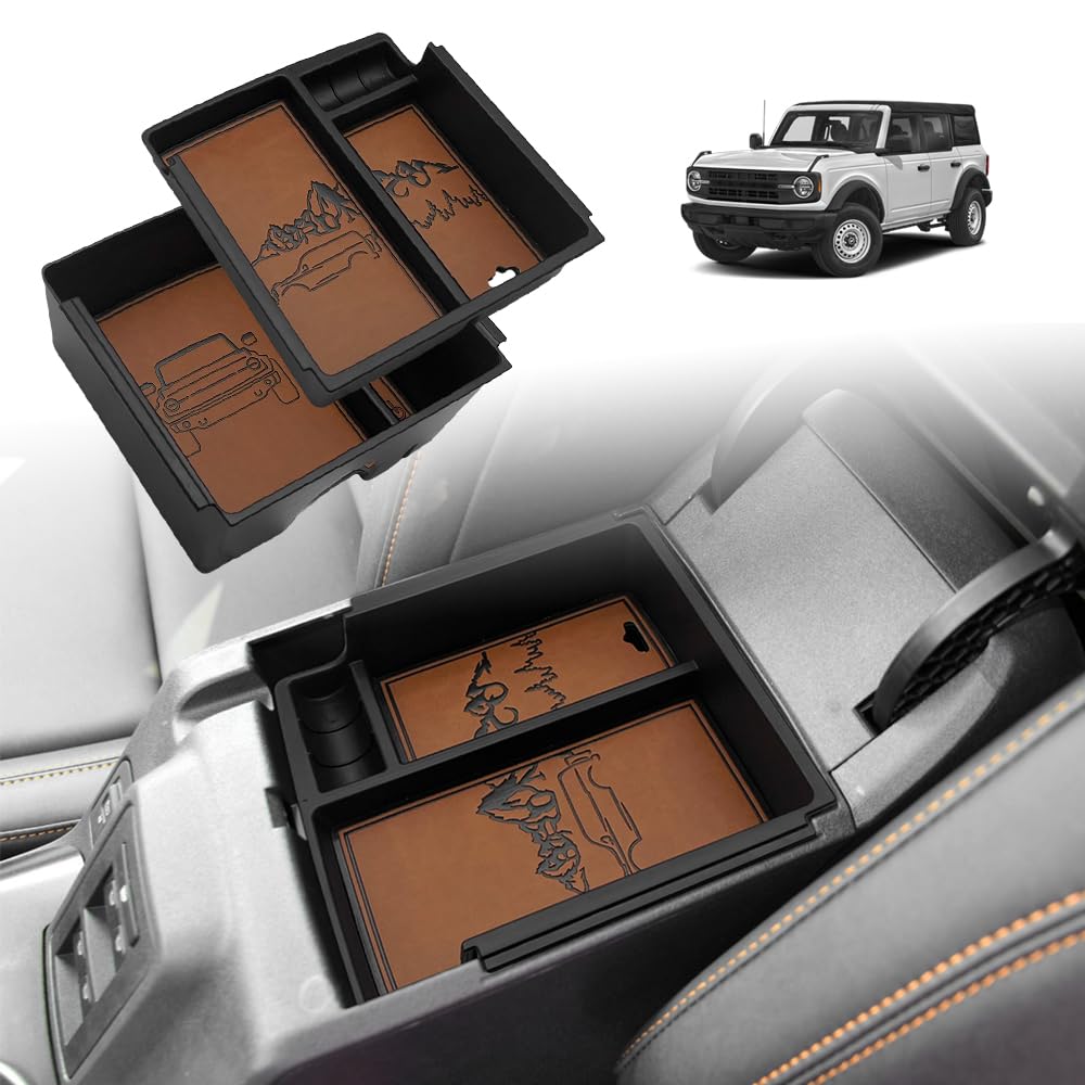 Center Console Organizer Compatible with 2025 2026 Ford Bronco (Not for 2-Door& Manual &Bronco Sport)