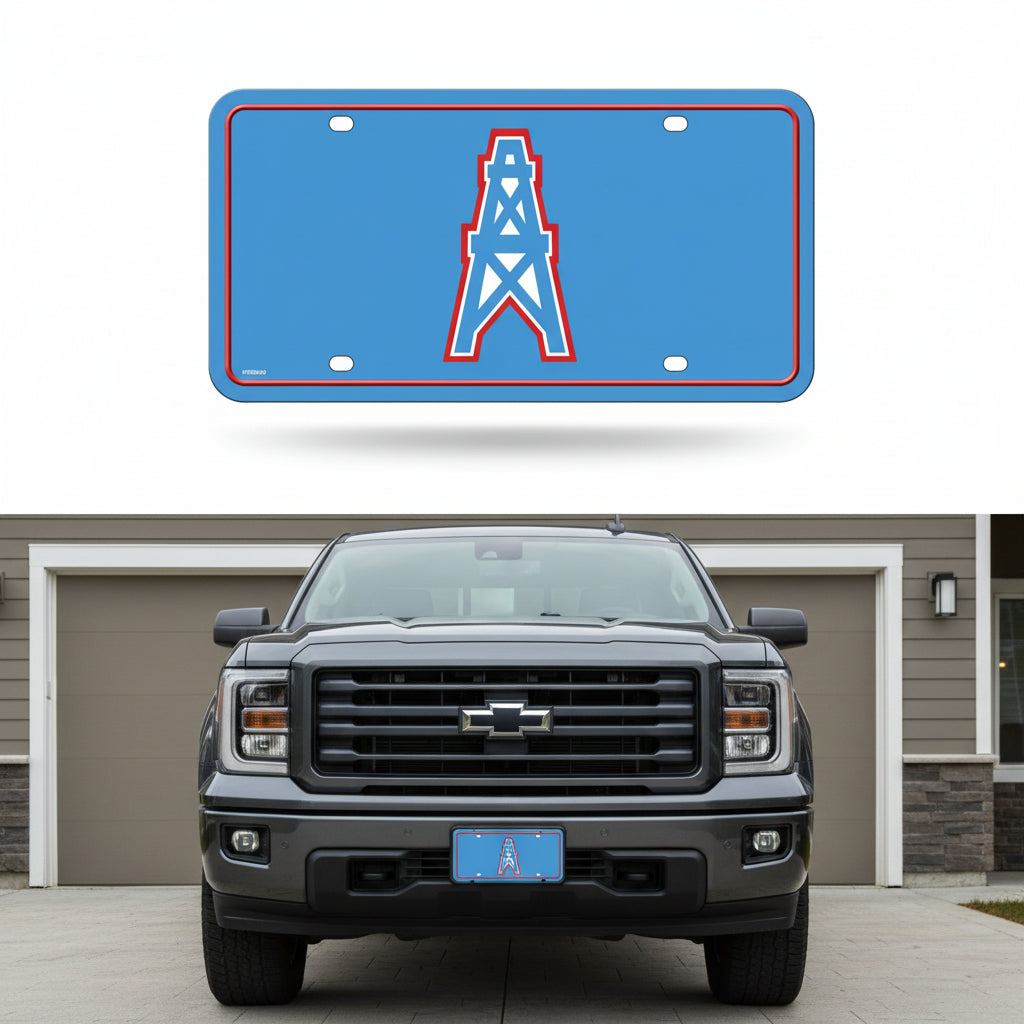 Rico Industries NFL Football Modern Retro Metal Auto Tag 6" x 12" - Great for Truck/Car/SUV