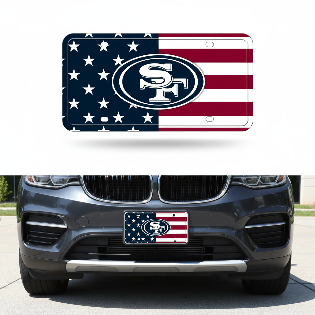 Rico Industries NFL Football USA Metal Auto Tag 6" x 12" - Great for Truck/Car/SUV