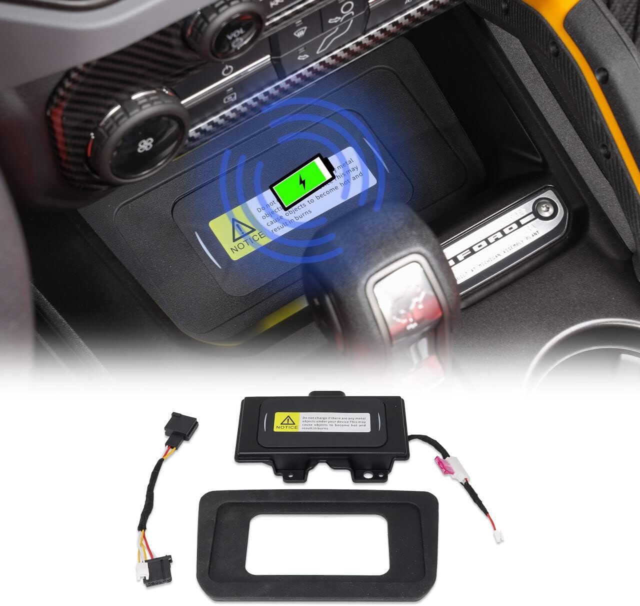 IAG I-Line Wireless Phone Charging Pad for Ford Bronco 2021+ w/LUX Package (Front Center Console)