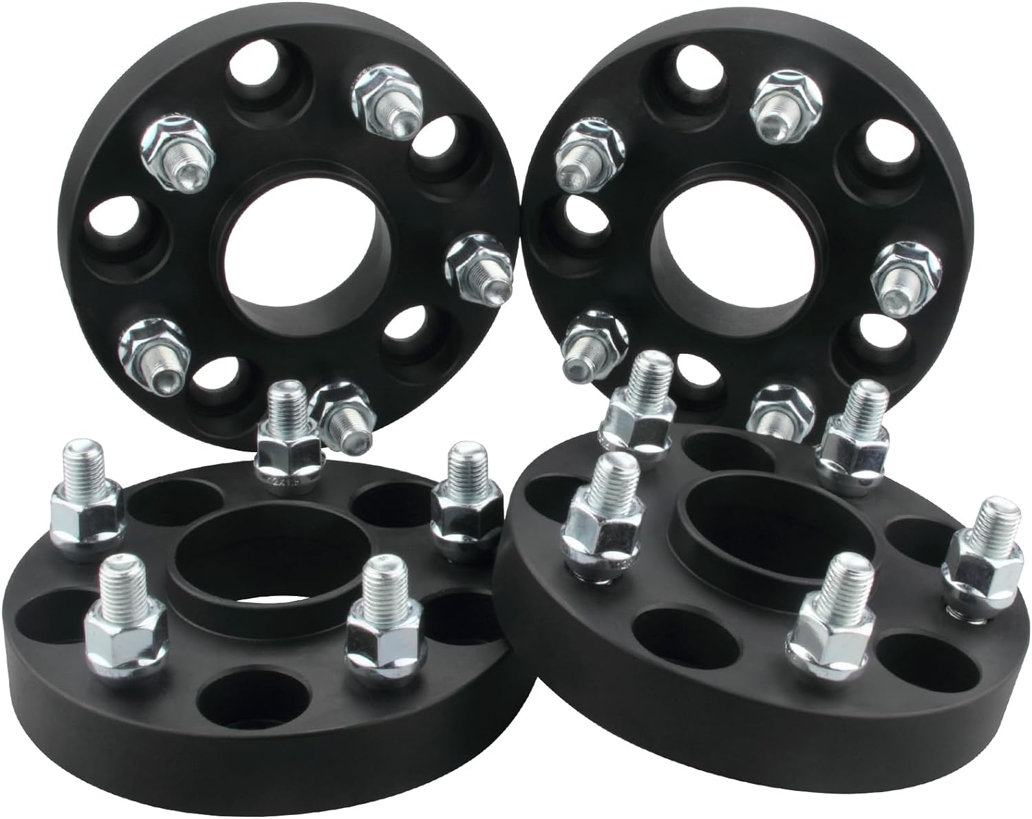 4PC 2Inch Black Hubcentric Wheel Spacers Compatible with Jeep Wrangler JK 2007-2018 (Not JL) | 1999-2010 WJ WK Grand Cherokee | 2006-2010 XK Commander