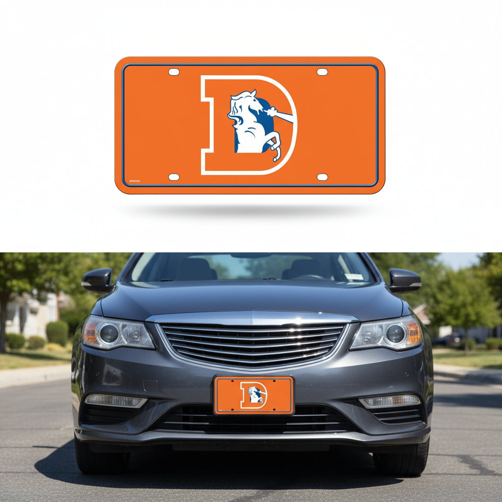 Rico Industries NFL Football Modern Retro Metal Auto Tag 6" x 12" - Great for Truck/Car/SUV