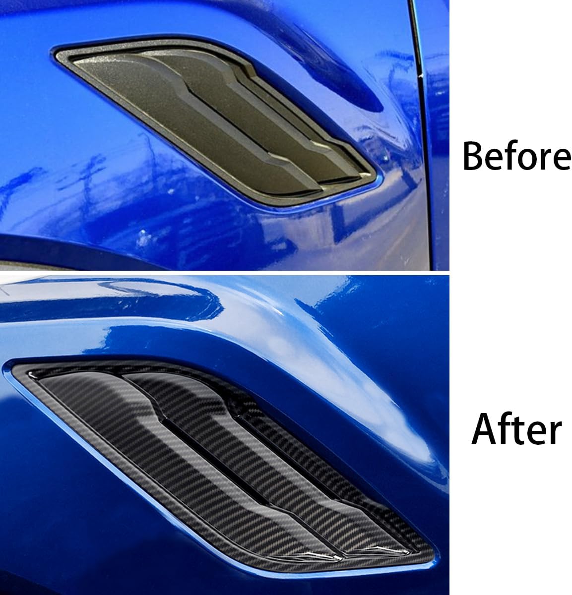 Keptrim for F-150 Raptor ABS Carbon Fiber Front Fender Air Outlet Vent Cover Trim for Ford F150 2015-2020, 2pcs