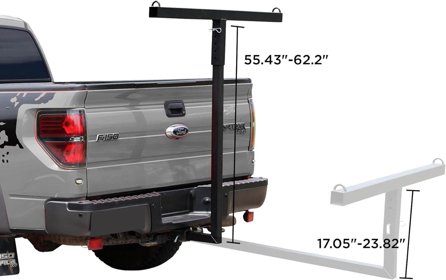 Rockland Truck Bed Extender, 2 in 1 Design Foldable Pick Up Truck Bed Extender for Canoe Kayak Ladder Lumber, 350 LBS Load Capacity
