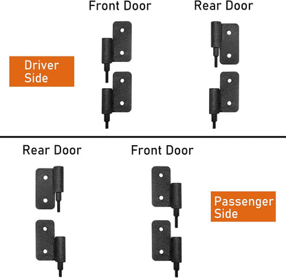 Hooke Road Front Rear Tubular Half Doors for 2018-2025 Jeep Wrangler JL & 2020-2025 Gladiator JT (4 Doors Set)